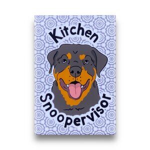 Rottweiler Magnet, "Kitchen Snoopervisor", Cartoon Art Gift 2x3"